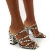 Kalia Wide Fit Zebra Block Heel Strappy Mules -LoafLuxe Shop 0003 KALIAWF ZEBRA PU1