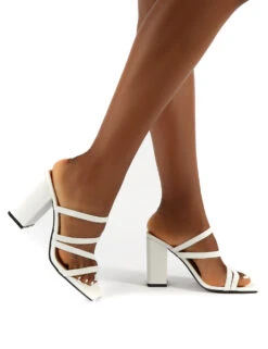Kalia White Pu Wide Fit Strappy Block Heel -LoafLuxe Shop 0004 KALIAWF WHITE PU 47ea6c10 ba66 4f10 8e9d 96ef0f2b5124