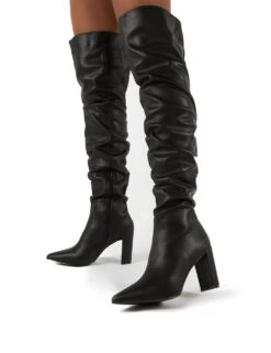 Theirs Black Wide Fit PU Over The Knee Boots -LoafLuxe Shop 0005 THEIRS BLK PU3 71016d6d e394 4d7c aff6 76d39d0e7e4e