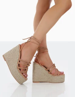 Chakkra Nude PU High Heeled Sandal Espadrilles Wedges -LoafLuxe Shop 00066 bcf4fa8e 7e0e 4abe a620 57cdb28893a4