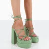 Glow Girl Mint PU Lace Up Platform High Heels -LoafLuxe Shop 00067 34d4ae12 bd5b 4ff3 9834 c95e7bcc4e92