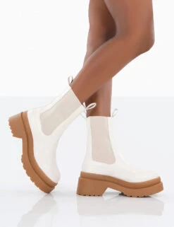 Rise Wide Fit Platform White Chunky Rubber Sole Chelsea Boots -LoafLuxe Shop 0006 031d858d 6c2b 4460 ad98 ea98714cff7d