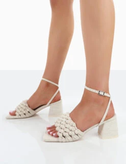 Got This Natural Linen Woven Square Toe Block Mid Heeled Mule Sandals -LoafLuxe Shop 00086 232742a1 9e0e 4580 aaee 00d8e995d219