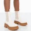 Rise Wide Fit Platform White Chunky Rubber Sole Chelsea Boots -LoafLuxe Shop 0008 98664612 6a4f 4663 9c89 845878453cb2