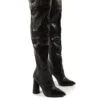 Hometown Wide Fit Black Croc Over The Knee Heeled Boots -LoafLuxe Shop 0011 HOMETOWN BLK PU1 df95bd56 a26e 43c8 9b83 b81a039e41fc