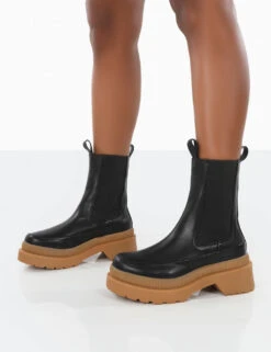 Rise Black Chunky Rubber Sole Chelsea Boots -LoafLuxe Shop 0015 8a986f15 d546 432d 868f cd59c4c398b9