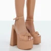 Knot On Nude Pu Knotted Platform High Heeled Sandals -LoafLuxe Shop 00161 7d4c7b27 ca07 4de5 9ba7 8174a3eb7aa7