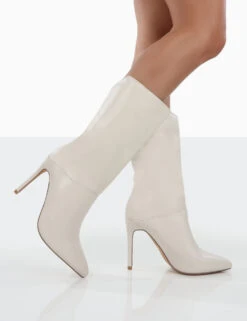 Lisel Ecru PU Pointed Toe Stiletto Heeled Ankle Boots -LoafLuxe Shop 0016 a52244db cf76 45d5 8ca5 9f374a4a93d6
