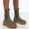 Rise Khaki Platform Chunky Rubber Sole Chelsea Boots -LoafLuxe Shop 00171 52ce03c6 8782 4442 866d 6825686e0bb8