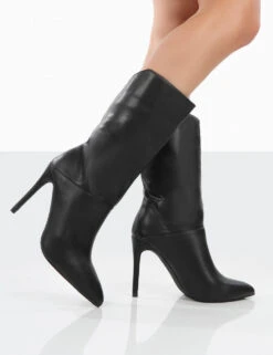 Lisel Black PU Pointed Toe Stiletto Heeled Ankle Boots -LoafLuxe Shop 0020 d78c7800 0cd9 4d22 b67c 8a43ae210dd1