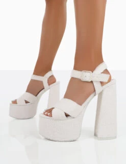 Content Ecru Towelling Chunky Platform Sandal High Heels -LoafLuxe Shop 00251 409bb31b 9233 4c28 86e4 dacb640a30e3