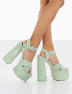 Content Mint Towelling Chunky Platform Sandal High Heels -LoafLuxe Shop 0026 c917a076 7c3e 48fe 8331 bca867cadbc3