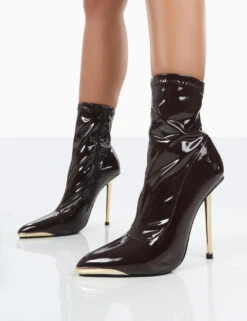 Player Choc Patent Stiletto Heel Ankle Boots -LoafLuxe Shop 0029 879f556f 2752 40cb b602 2492f6c3cf4a