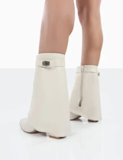 Fyre Wide Fit Ecru Pointed Toe Block Heeled Ankle Boots -LoafLuxe Shop 0034 a6ce25cc 770b 4fb5 a2f5 e9c66a9859e0