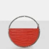 The Alessia Orange Circle Diamante Mini Handbag -LoafLuxe Shop 0057copy