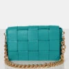 The Mayan Teal Weave Gold Chain Detail Shoulder Bag -LoafLuxe Shop 0073 8ee6bd85 152a 47bc 884d 30766011583c
