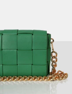 The Mayan Green Weave Gold Chain Detail Shoulder Bag -LoafLuxe Shop 0075 48446921 57d8 45ca a22a 5e050765eea5