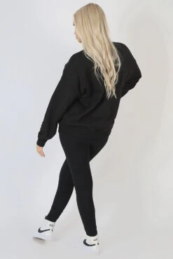 Michigan Embroidered Slogan Oversized Sweatshirt Black -LoafLuxe Shop 02.02 452