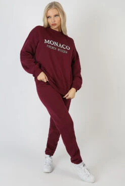 Embroidered Pocket 90'S Joggers Berry