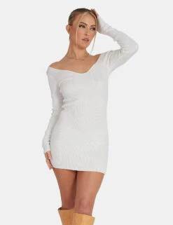 Knitted Off Shoulder Dress Ivory -LoafLuxe Shop 02.09KAIIANEW00512Jan1320171copy
