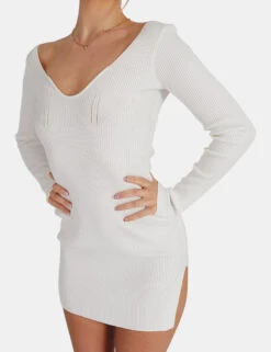 Knitted Off Shoulder Dress Ivory -LoafLuxe Shop 02.09KAIIANEW0118Jan1320171copy