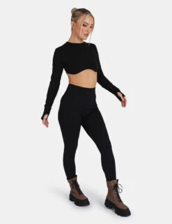 Long Sleeve Underbust Crop Top Black -LoafLuxe Shop 02.09KAIIANEW0259Jan1320171copy