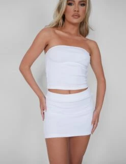 Underbust Seam Detail Bandeau Top White -LoafLuxe Shop 05.07rebekah0583