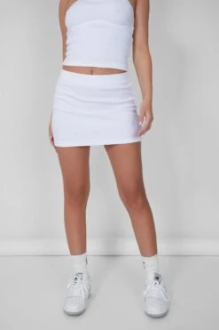 Ribbed Mini Skirt White -LoafLuxe Shop 05.07rebekah0614