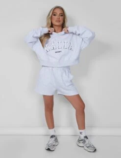 Kaiia Oversized Crop Hoodie Light Grey Marl -LoafLuxe Shop 05.07rebekah0785