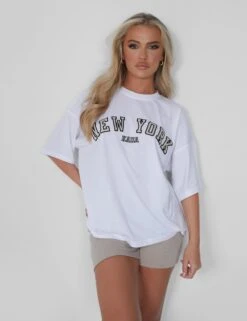 New York Oversized T-shirt White -LoafLuxe Shop 05.07rebekah1187