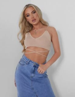 Public Desire Knitted Ribbed Bralet Nude -LoafLuxe Shop 05.07rebekah1582