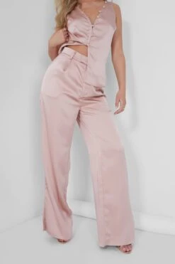 Public Desire Satin Tailored Trouser Pink 9 Public Desire Satin Tailored Trouser Pink -LoafLuxe Shop 05.07rebekah1701