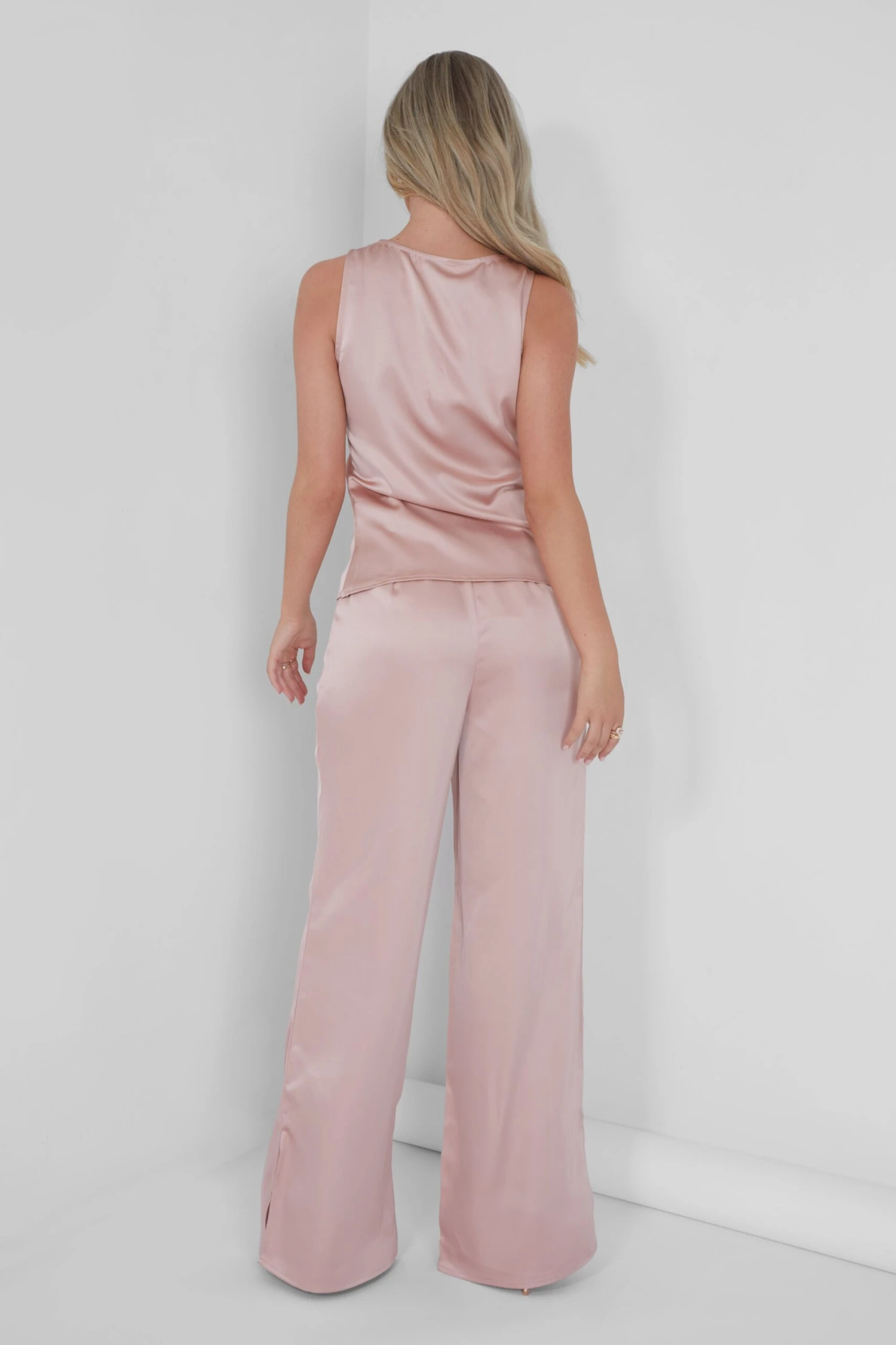 Public Desire Satin Tailored Trouser Pink 7 Public Desire Satin Tailored Trouser Pink - Image 5