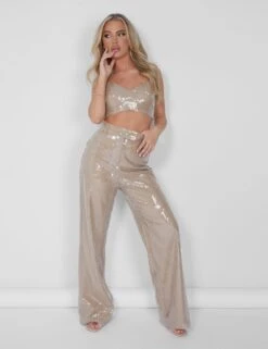 Sequin Bralet Crop Top Nude -LoafLuxe Shop 05.07rebekah1773