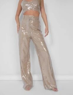 Wide Leg Sequin Trousers Nude -LoafLuxe Shop 05.07rebekah1801