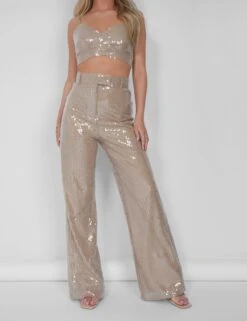 Sequin Bralet Crop Top Nude -LoafLuxe Shop 05.07rebekah1805