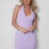 Scrunch Halter Neck Mini Dress Lilac -LoafLuxe Shop 05.07rebekah1956