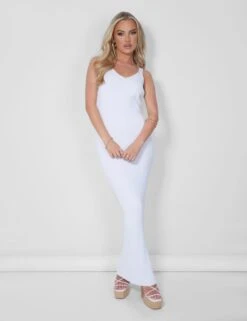 Public Desire Ribbed Maxi Dress White -LoafLuxe Shop 05.07rebekah2232