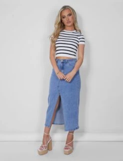 Public Desire Stripe Knitted Baby Tee Ecru -LoafLuxe Shop 05.07rebekah2272