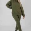 Oversized Embroidered Sweatshirt Khaki -LoafLuxe Shop 07.01 102
