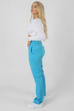 Wrap Waistband Straight Leg Trouser Blue -LoafLuxe Shop 07.01 1067