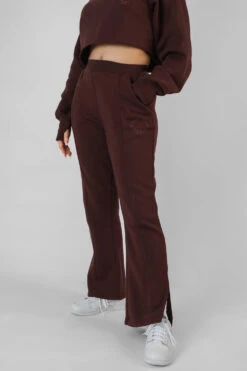 Kaiia Tonal Embroidered Joggers Dark Brown -LoafLuxe Shop 07.01 403
