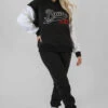 Varsity Contrast Sleeve Hoodie Black -LoafLuxe Shop 07.01 733