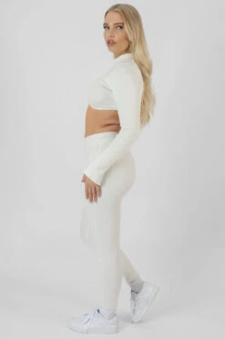 Athleisure High Neck Underbust Top White -LoafLuxe Shop 07.01 823