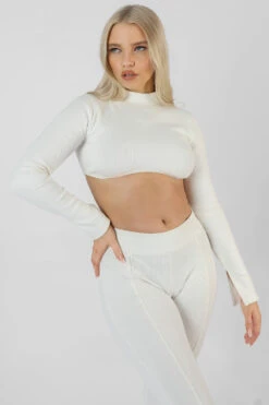 Athleisure High Neck Underbust Top White -LoafLuxe Shop 07.01 838