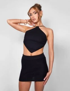 Crochet Mini Skirt Black -LoafLuxe Shop 08.06annabel0181