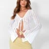 Laddered Knitted Tie Front Top Ivory -LoafLuxe Shop 08.06annabel0281copy2