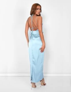 Satin Cut Out Strappy Maxi Dress Blue -LoafLuxe Shop 08.06annabel0374copy2