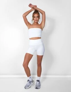 Public Desire Thick Waistband Cycling Shorts White -LoafLuxe Shop 08.06annabel0417