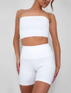 Public Desire Thick Waistband Cycling Shorts White -LoafLuxe Shop 08.06annabel0450